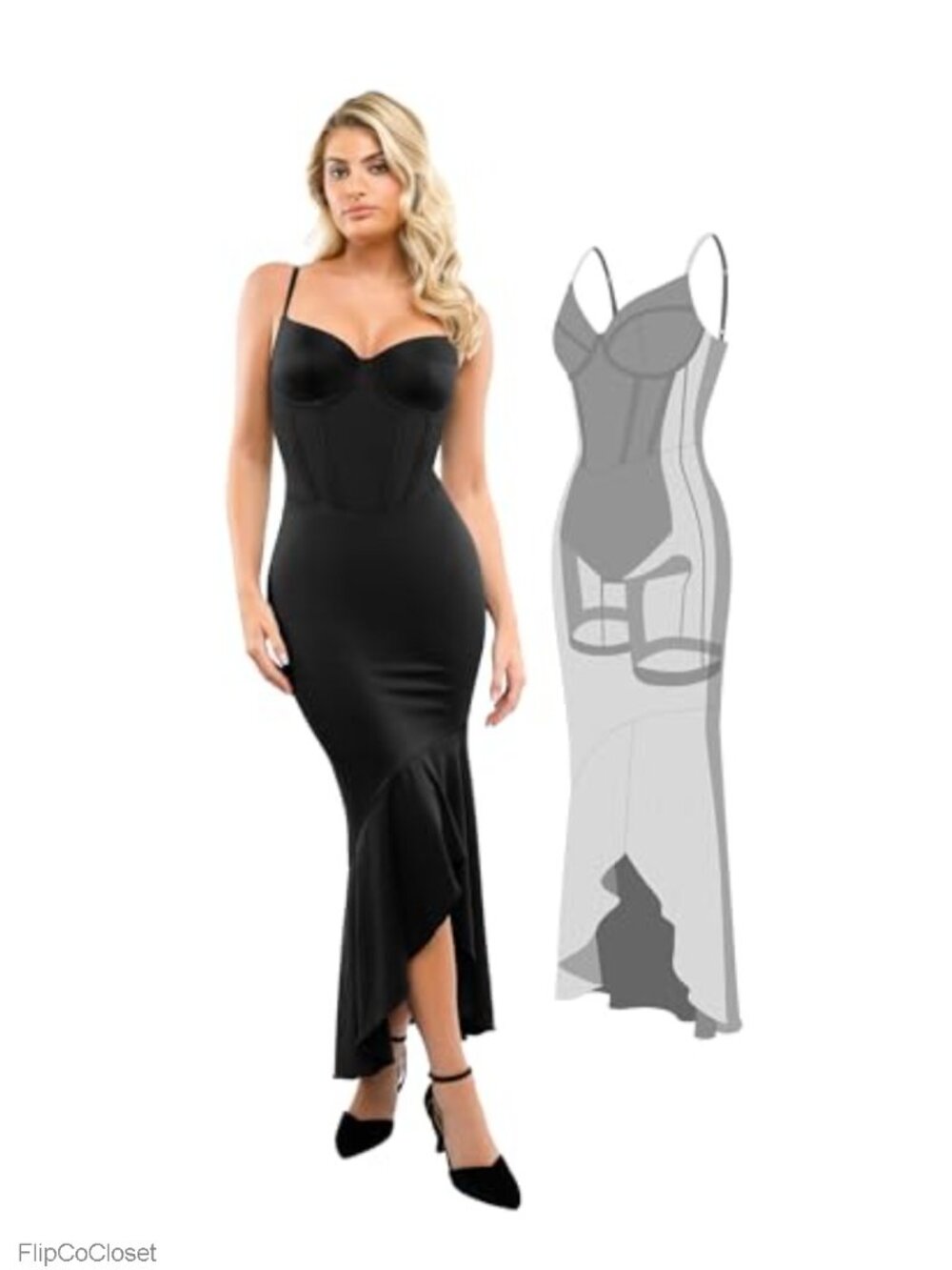 Formal Corset Maxi Dress with Built-In Shapewear & Bra